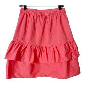 J. Crew Women’s Coral Elastic Waist Tiered Ruffle Skirt Size 8